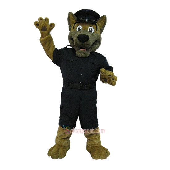 Handsome Police Dog Mascot Costume
