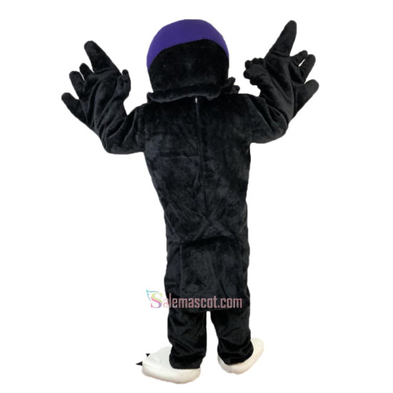 Black Short-Haired Eagle Cartoon Mascot Costume