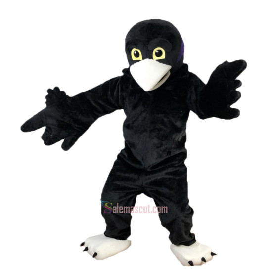 Black Short-Haired Eagle Cartoon Mascot Costume
