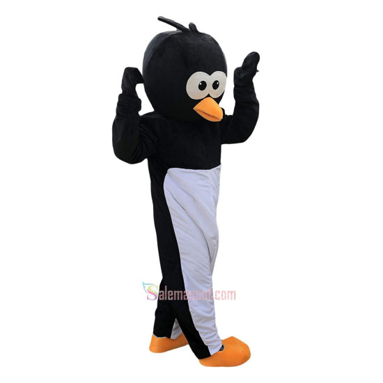 Black White Crow Cartoon Mascot Costume