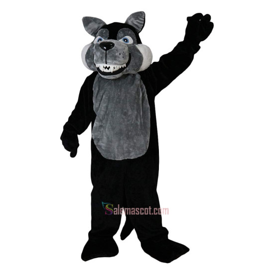 Black Wolf Cartoon Animal Mascot Costume