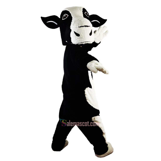 Black and White Cow Cartoon Mascot Costume