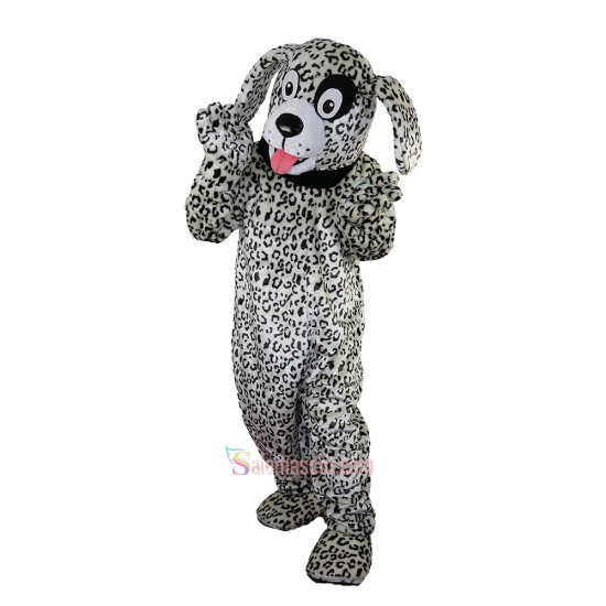 Black and White Dalmatian Dog Cartoon Mascot Costume