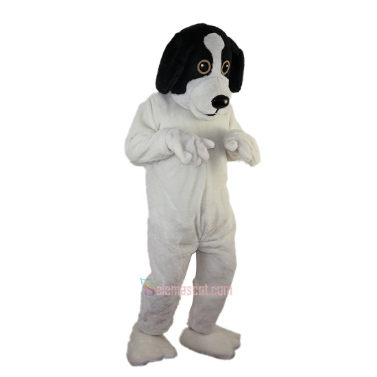 Black and White Dog Cartoon Mascot Costume