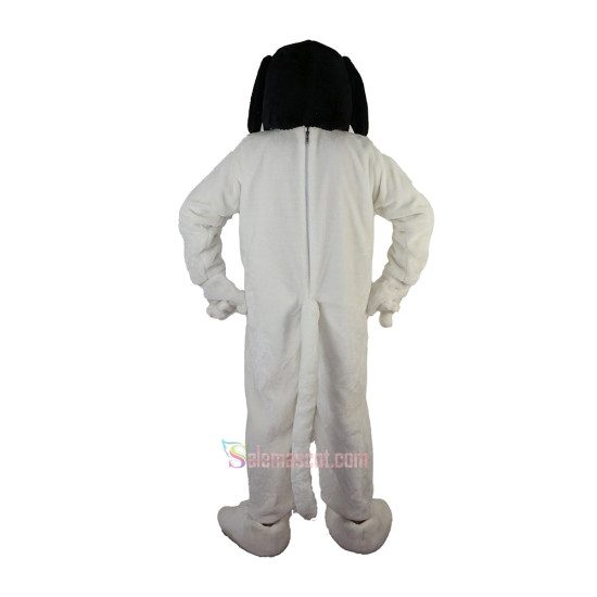 Black and White Dog Cartoon Mascot Costume