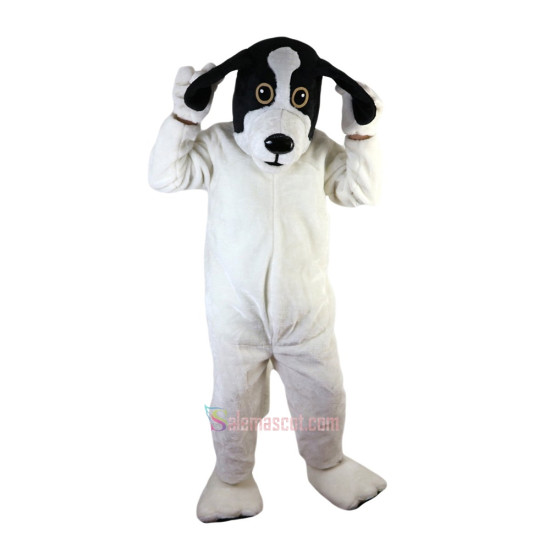 Black and White Dog Cartoon Mascot Costume
