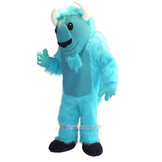 Blue Interesting Buffalo Mascot Costume