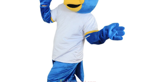 Blue Eagle Bird Cartoon Mascot Costume