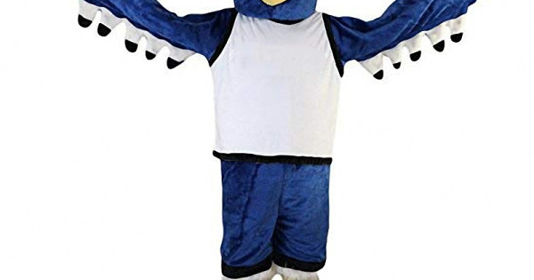 Blue Eagle Cartoon Mascot Costume