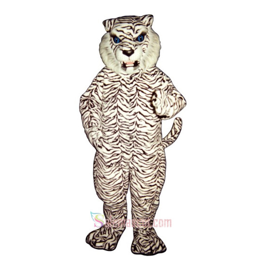 Blue Eyed White Tiger Mascot Costume