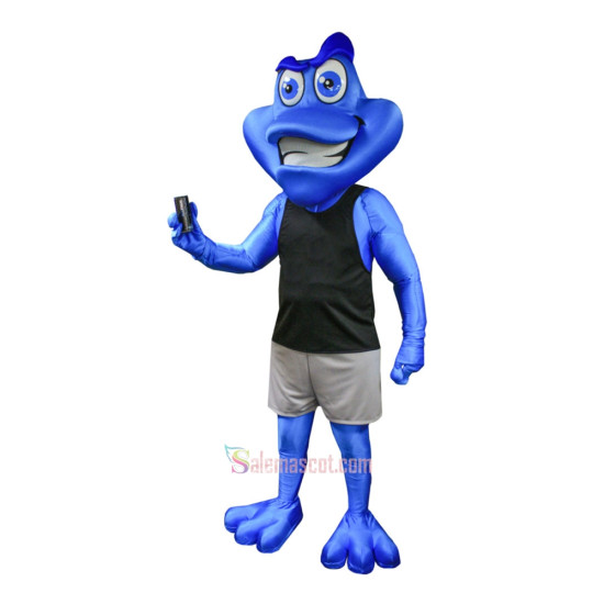 Blue Frog Mascot Costume