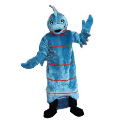 Blue Hippocampus Mascot Costume