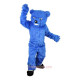 Blue Long Hairy Bear Mascot Costume