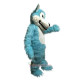 Blue big mouth Wolf Mascot Costume