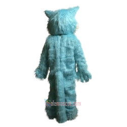 Blue big mouth Wolf Mascot Costume