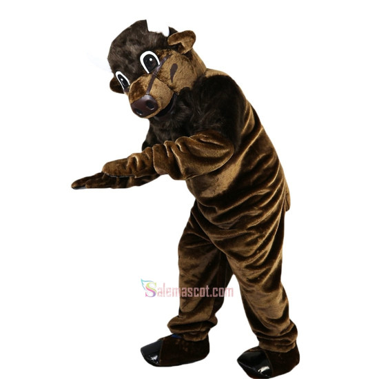 Brown Bull Ox Cow Cartoon Mascot Costume