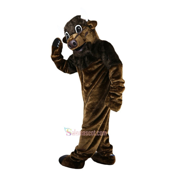 Brown Bull Ox Cow Cartoon Mascot Costume
