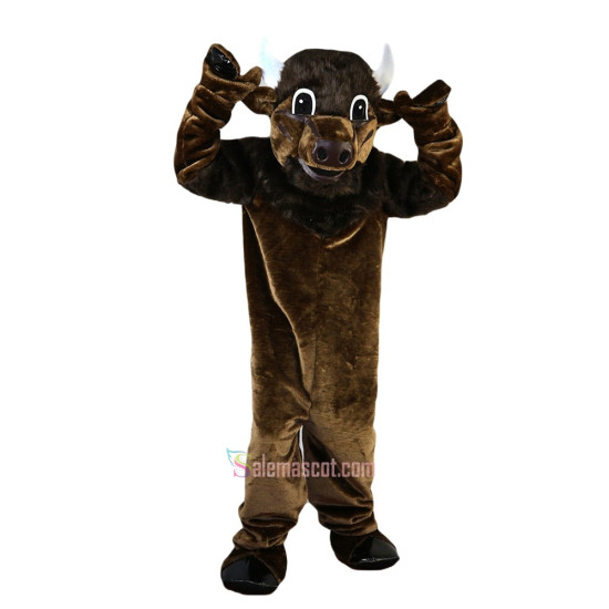 Brown Bull Ox Cow Cartoon Mascot Costume