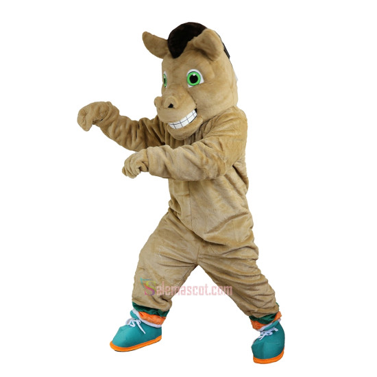 Brown Horse Cartoon Mascot Costume