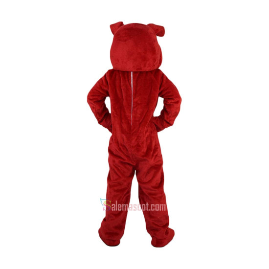 Cartoon Red Bulldog Fierce Vicious Dog Mascot Costume
