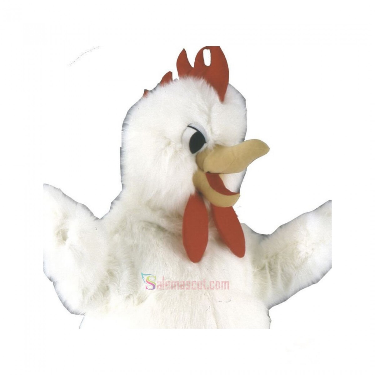 White Chicken Mascot Costume White Chicken Mascot
