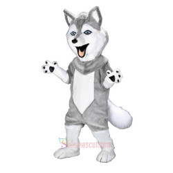 Grey Power Husky Mascot Costume