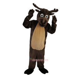 Dark Brown Elk Cartoon Mascot Costume