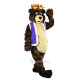 Dark Brown King Bear Mascot Costume