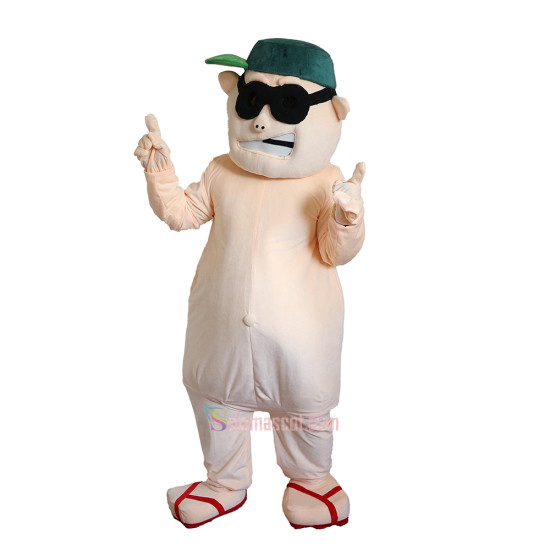Fat Man Cartoon Mascot Costume
