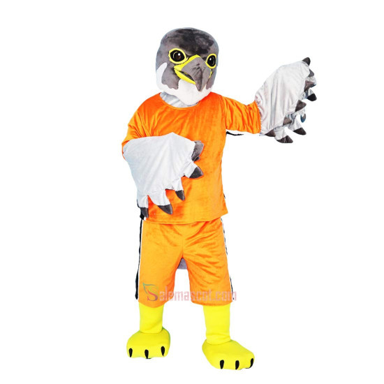Gery Eagle Hawk Falcon Cartoon Mascot Costume