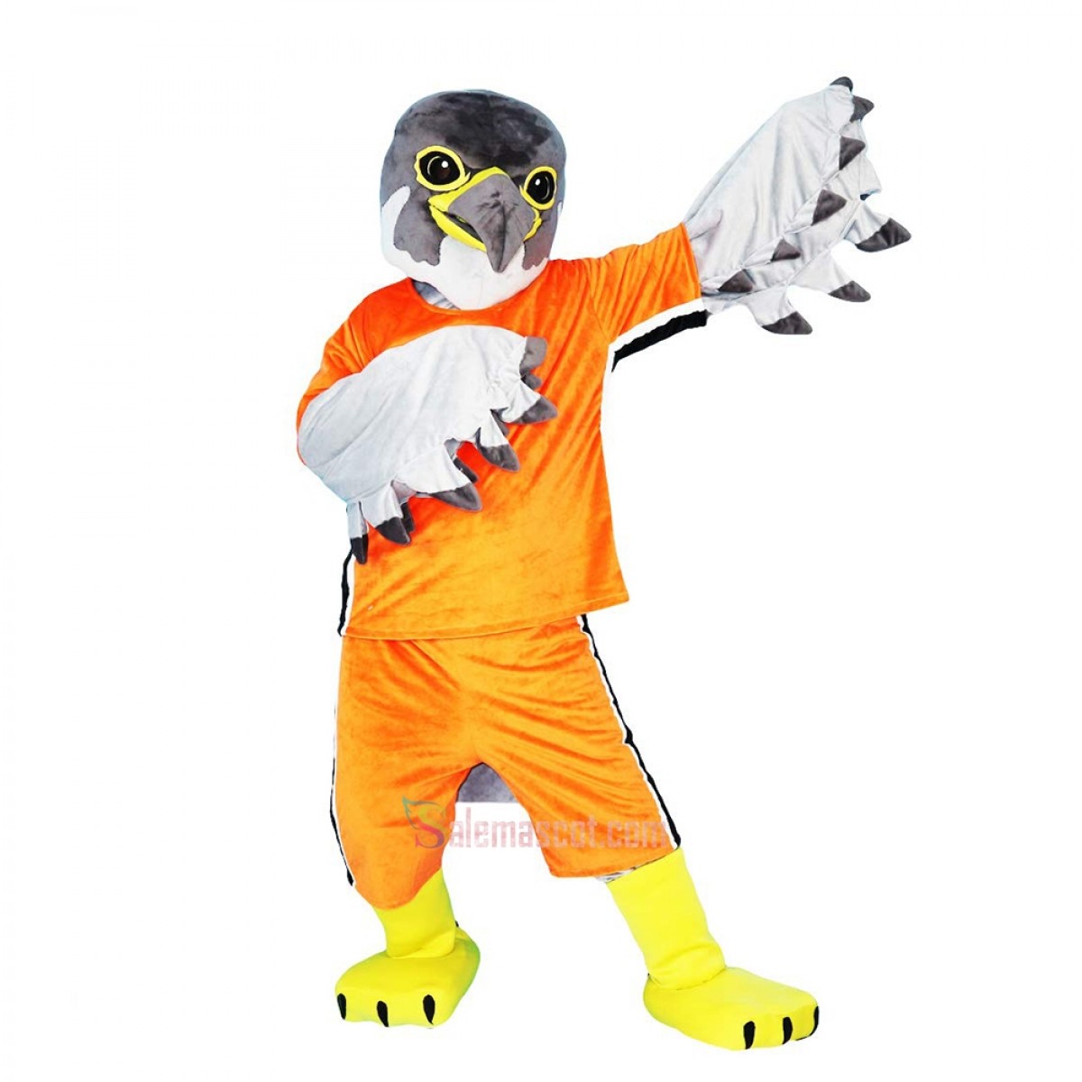 Gery Eagle Hawk Falcon Cartoon Mascot Costume