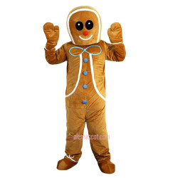 Gingerbread Man Cartoon Mascot Costume