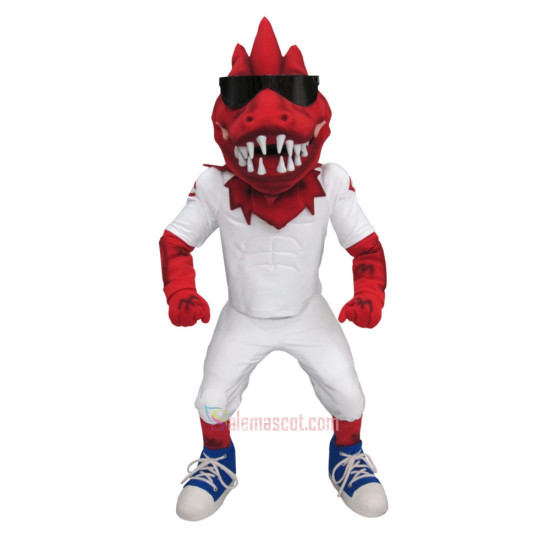 Glasses Power Dinosaur Mascot Costume