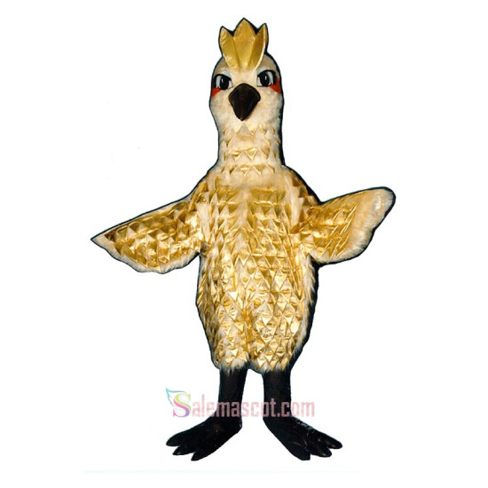 Golden Phoenix Gold Lame Feathers Mascot Costume