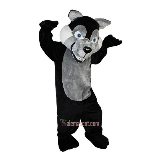 Gray Wolf Wolfish Cartoon Mascot Costume