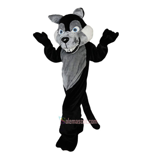 Gray Wolf Wolfish Cartoon Mascot Costume