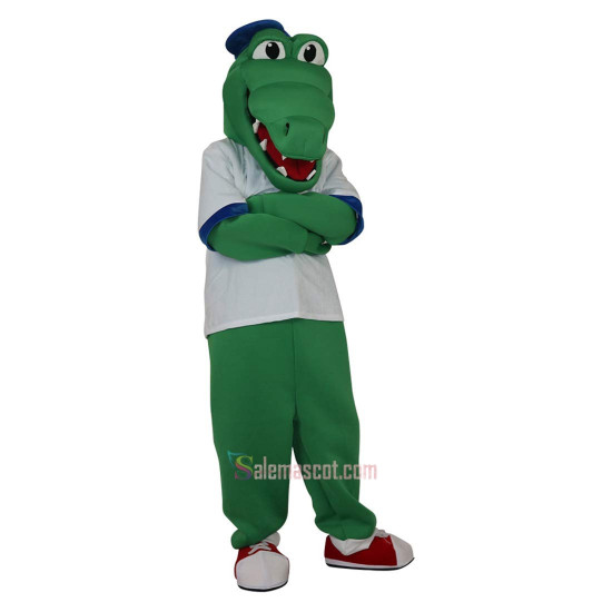 Green Crocodile Alligator Crocodilian Cayman Caiman Cartoon Mascot Costume