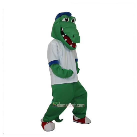 Green Crocodile Alligator Crocodilian Cayman Caiman Cartoon Mascot Costume