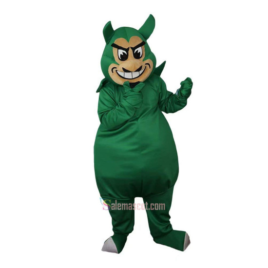 Green Devil Genius Monster Cartoon Mascot Costume