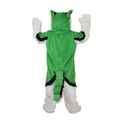 Green Fox Dog Husky Cartoon Mascot Costume