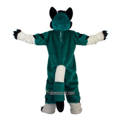 Green Fox Dog Husky Cartoon Mascot Costume