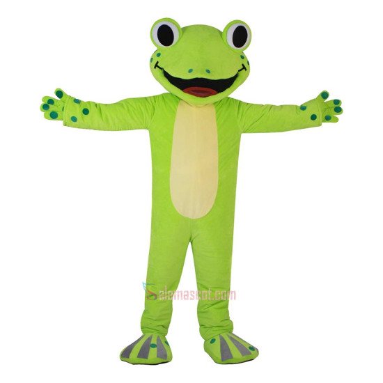 Green Frog Cartoon Mascot Costume