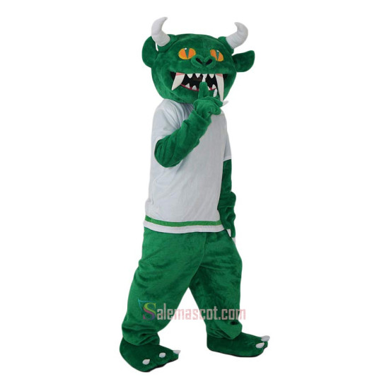 Green Monster Demon Devil Cartoon Mascot Costume