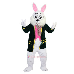 Green Suit Easter Bunny Mascot Costume