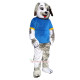 Grey Dog Cartoon Mascot Costume