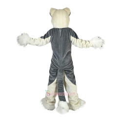Grey Fox Dog Husky Cartoon Mascot Costume