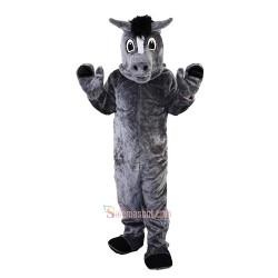 Grey Horse Cartoon Mascot Costume