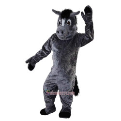 Grey Horse Cartoon Mascot Costume