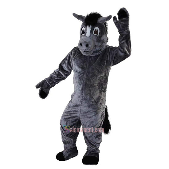 Grey Horse Cartoon Mascot Costume