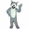 Grey Husky Dog Mascot Costume